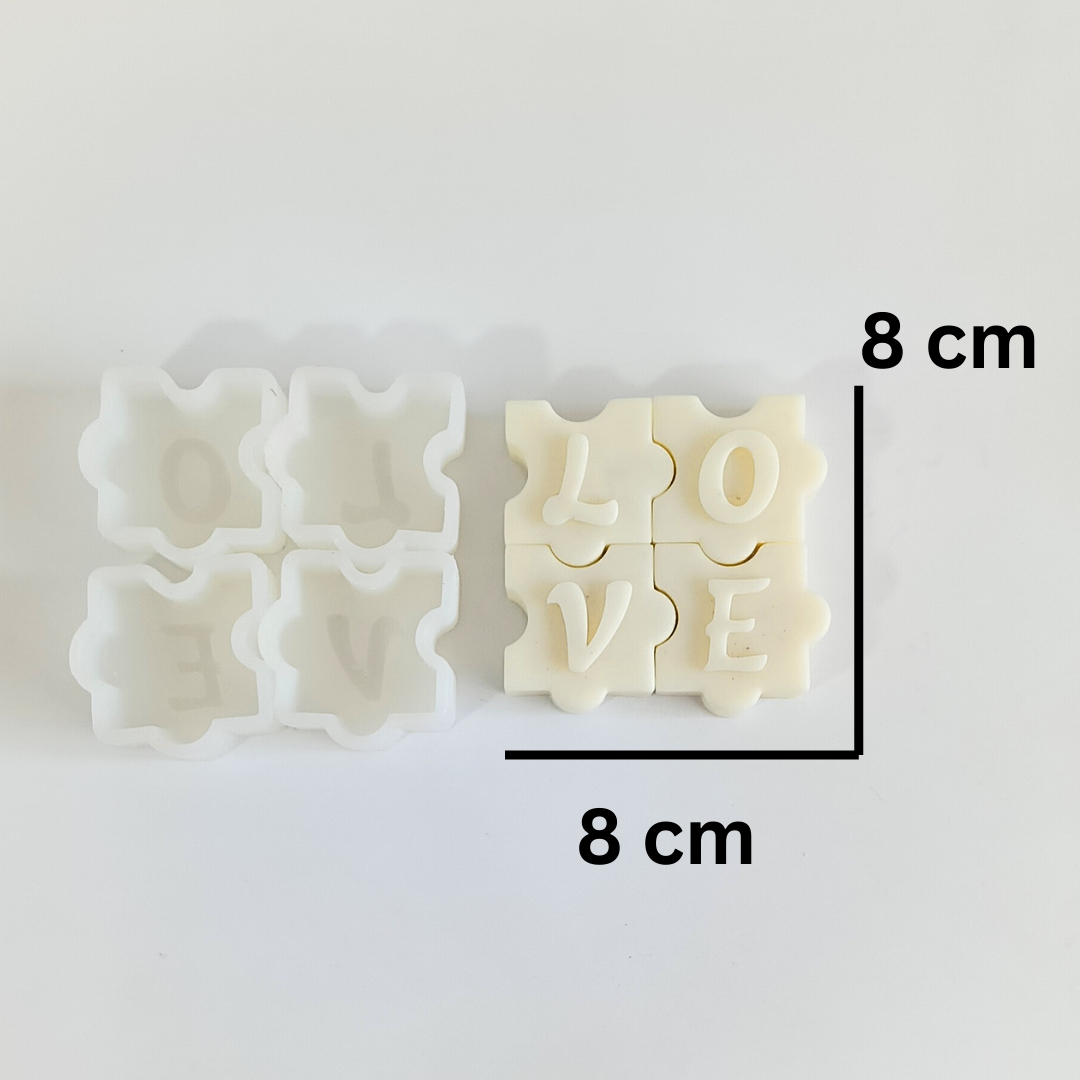 LOVE Puzzle Candle Mold