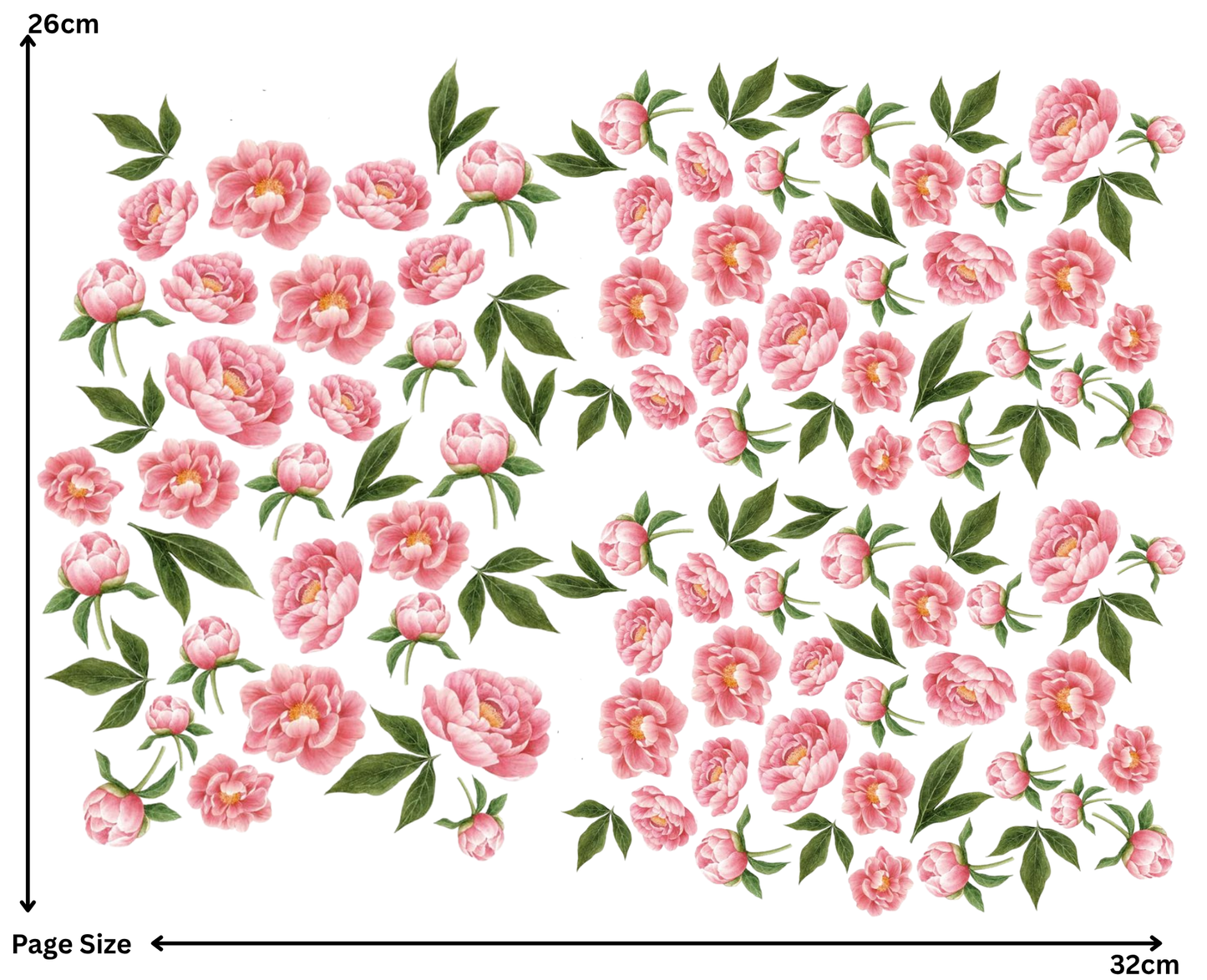 Pastel Pink Flower (1 Sheet: Water Transfer Sticker)