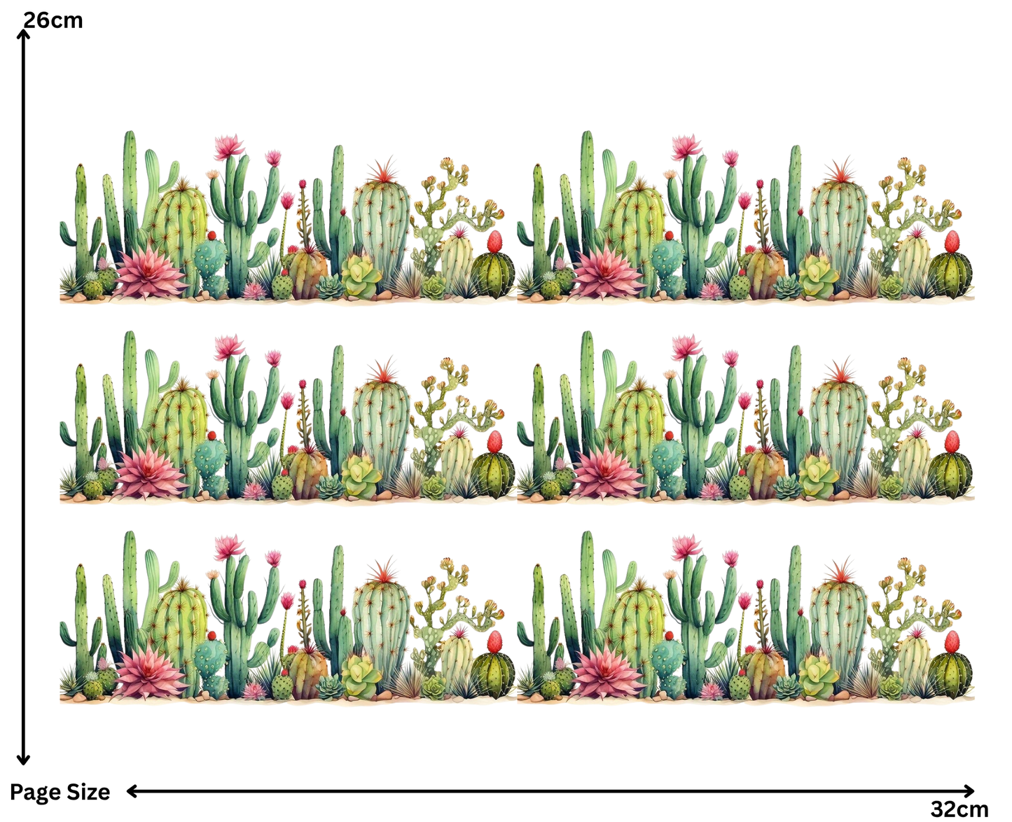 Cactus Bloom Flower (1 Sheet: Water Transfer Sticker)