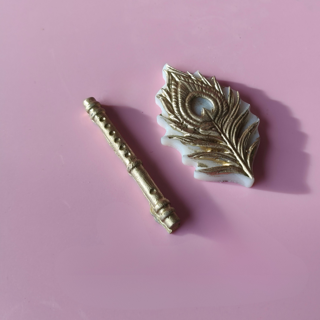 Krishna Feather & Flute Candle Topper Mold