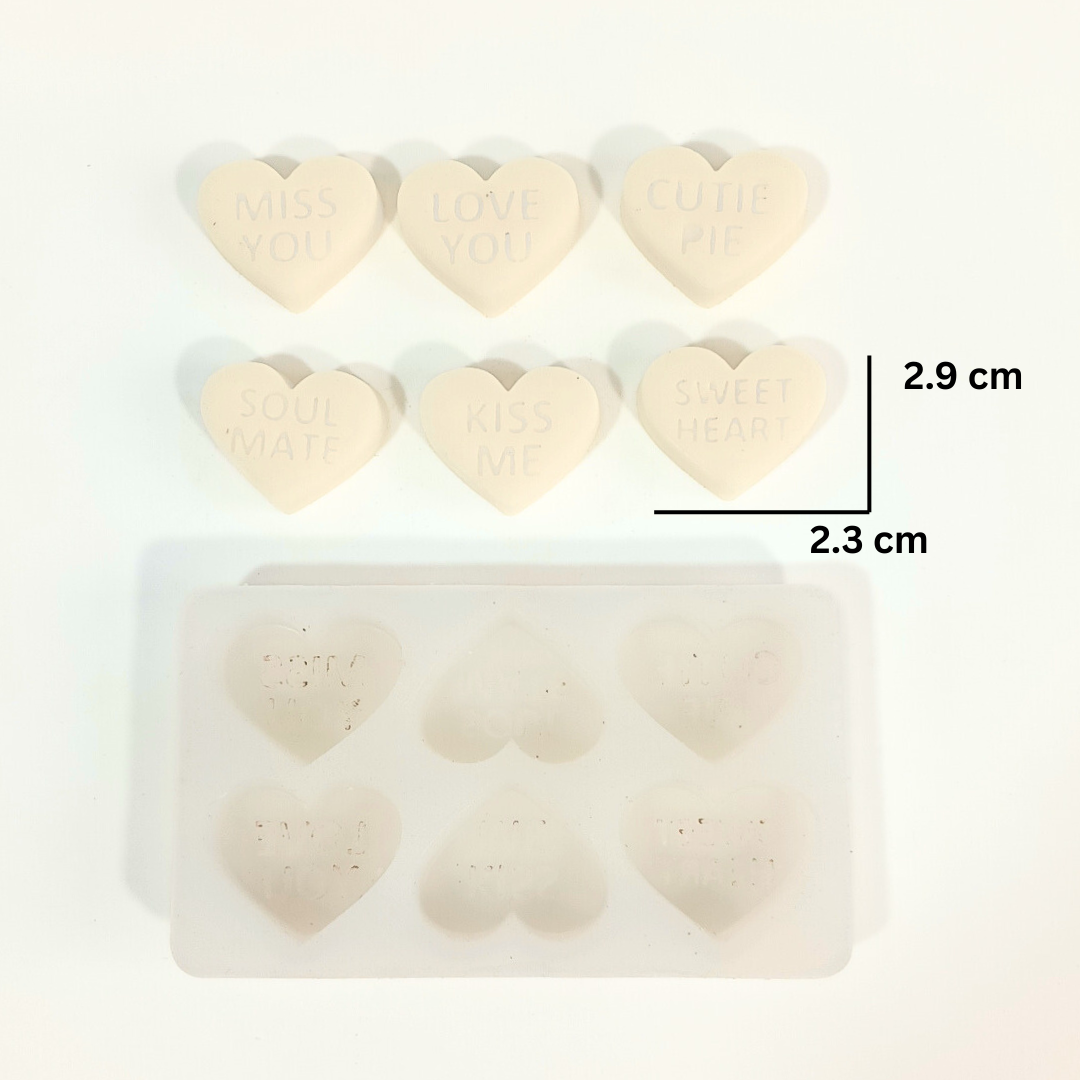 Text Heart Candle Topped Mold