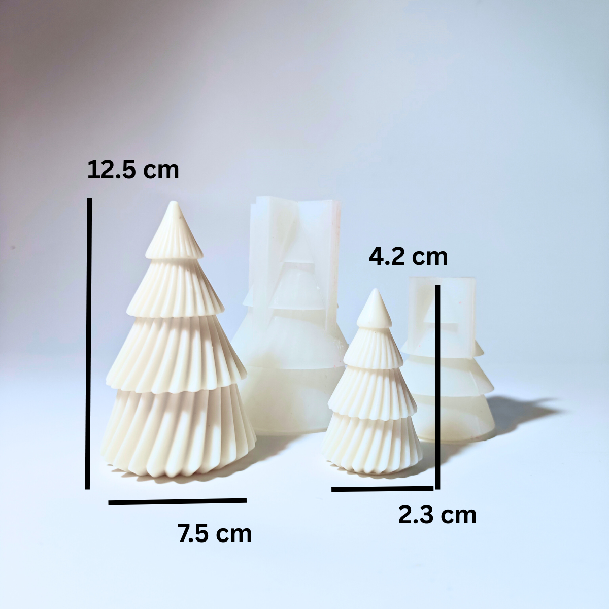 COMBO Christmas Tree Candle Mold (M & L)