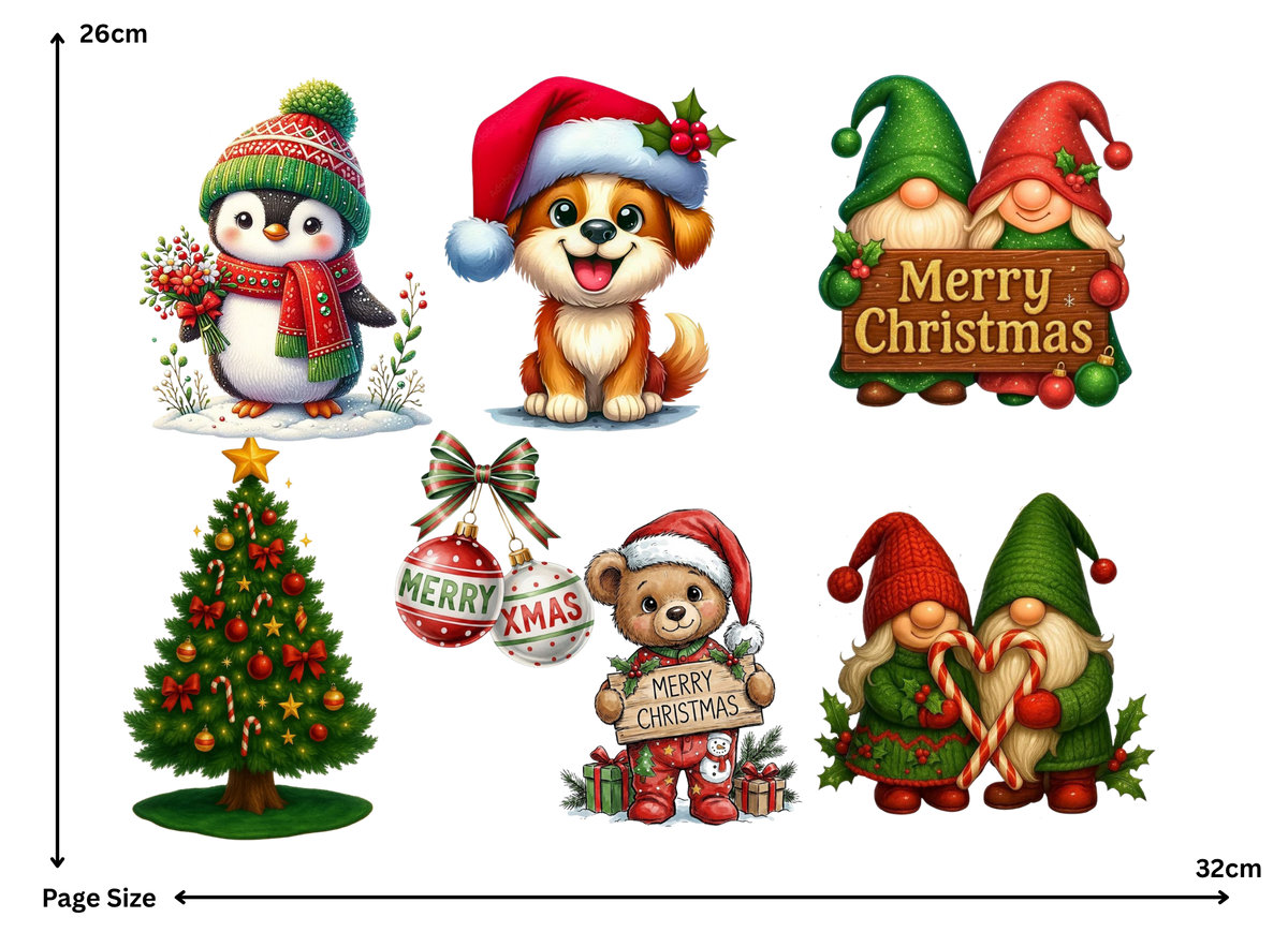 Christmas Large Motifs (1 Sheet: Water Transfer Sticker)