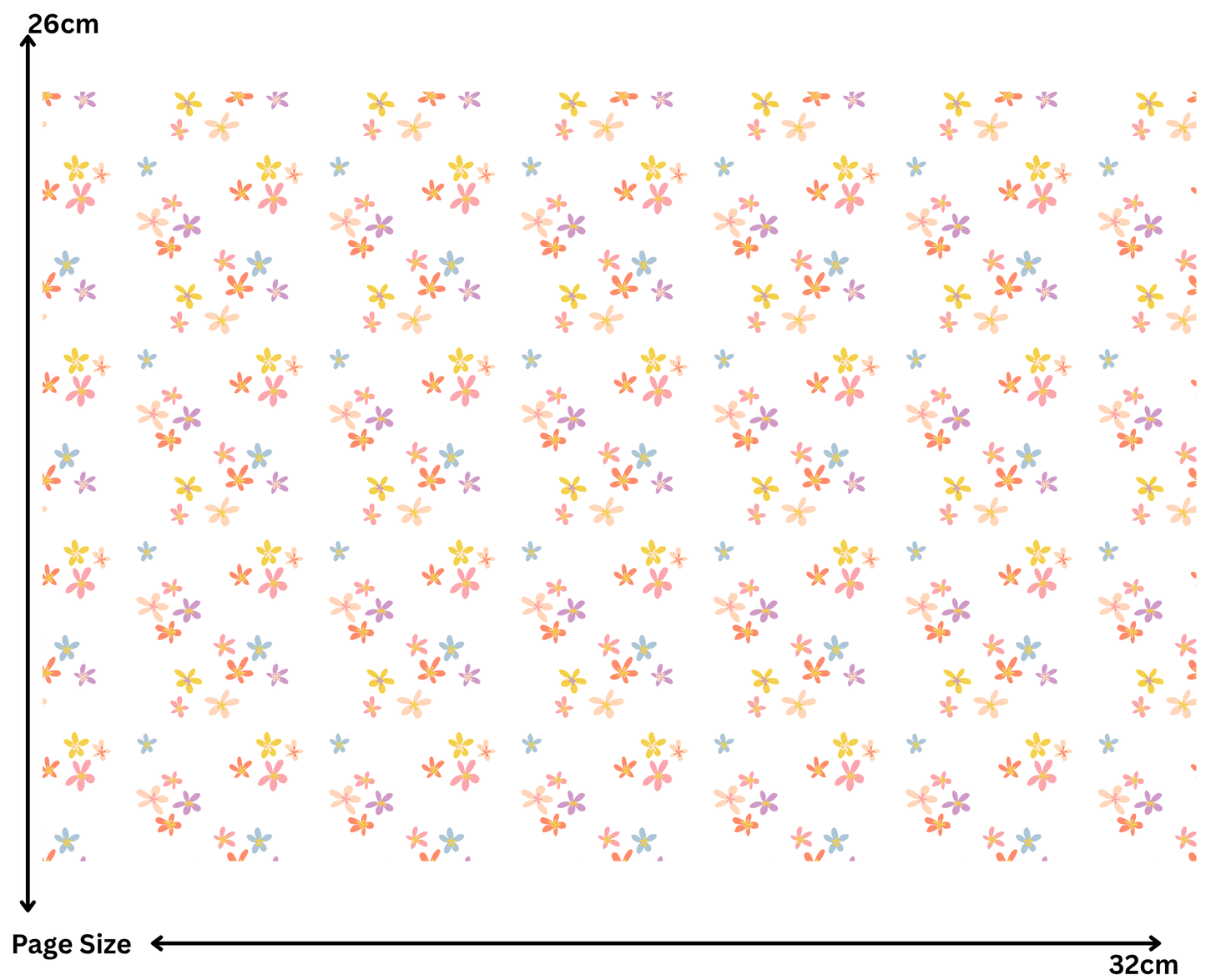 Colourful Mini Flowers (1 Sheet: Water Transfer Sticker)
