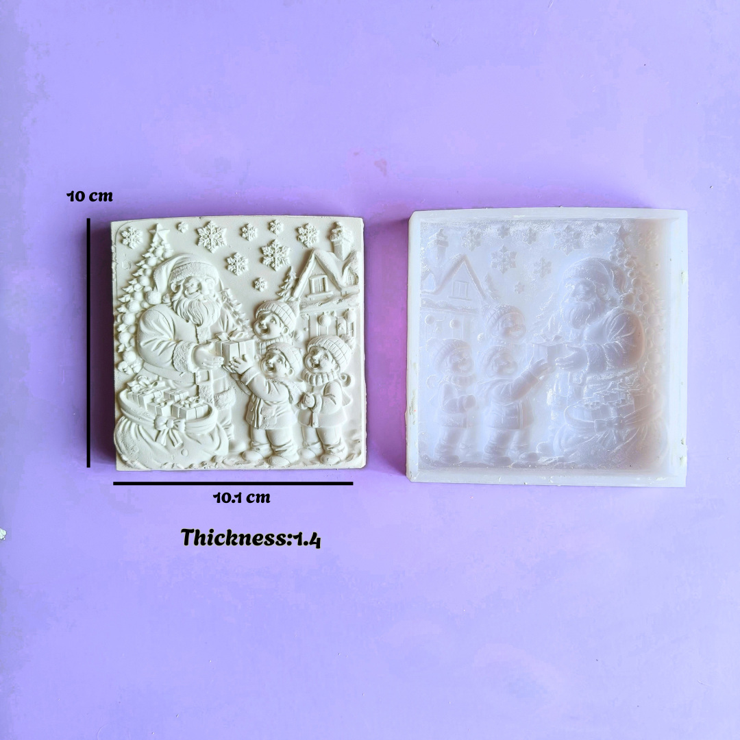 Santa and Kids Keepsake Silicone Mold