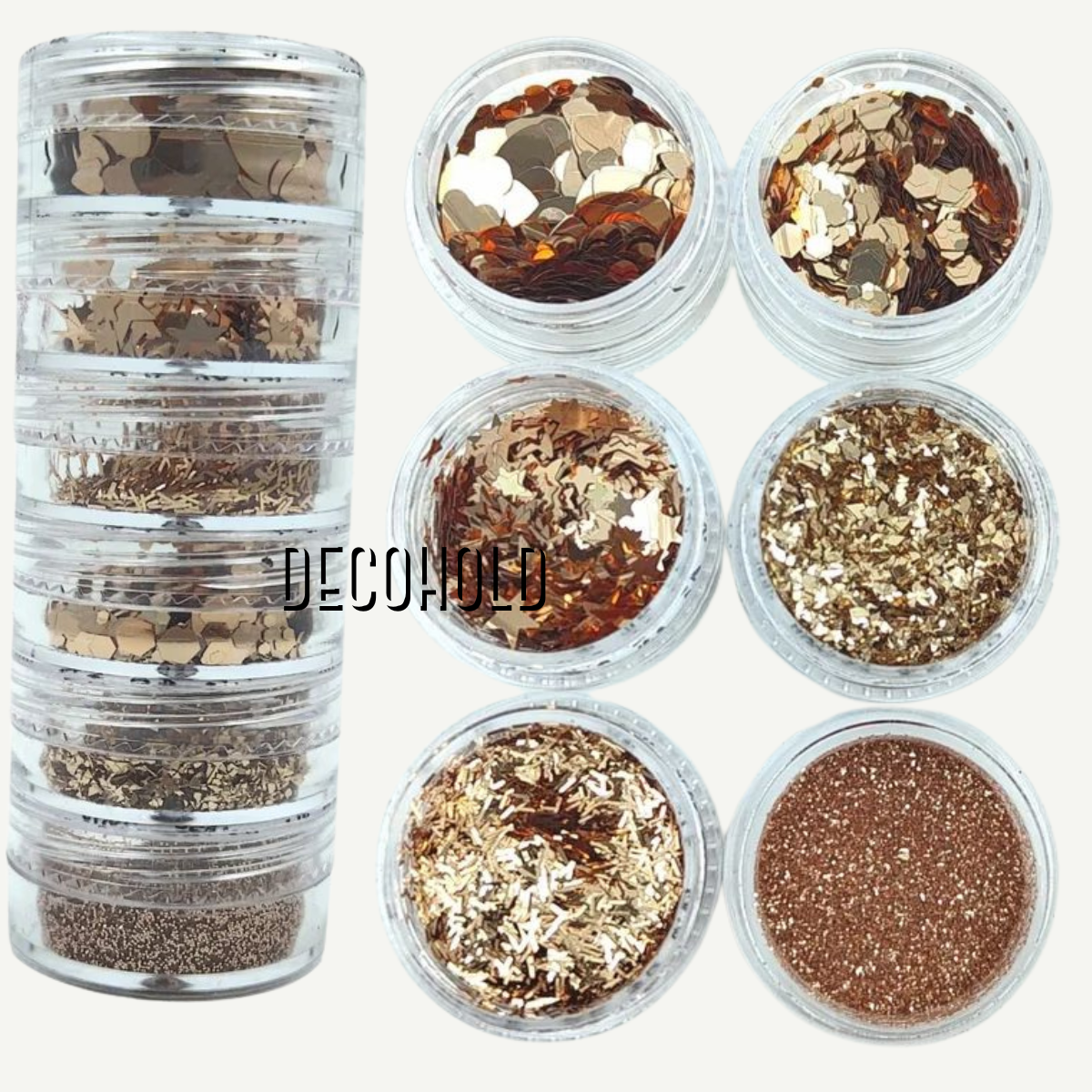 6 in 1 glitter gold
