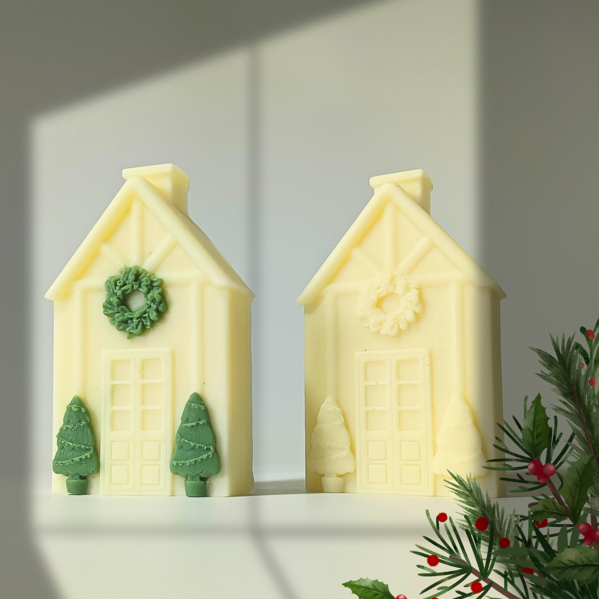 Christmas Cabin Candle Mold