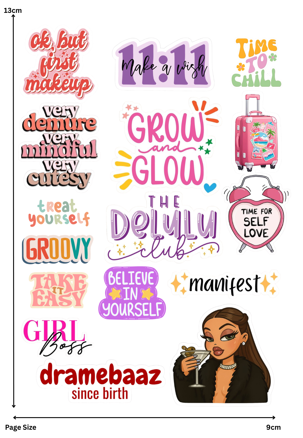 Text Stickers (1 Sheet: Water Transfer Sticker)