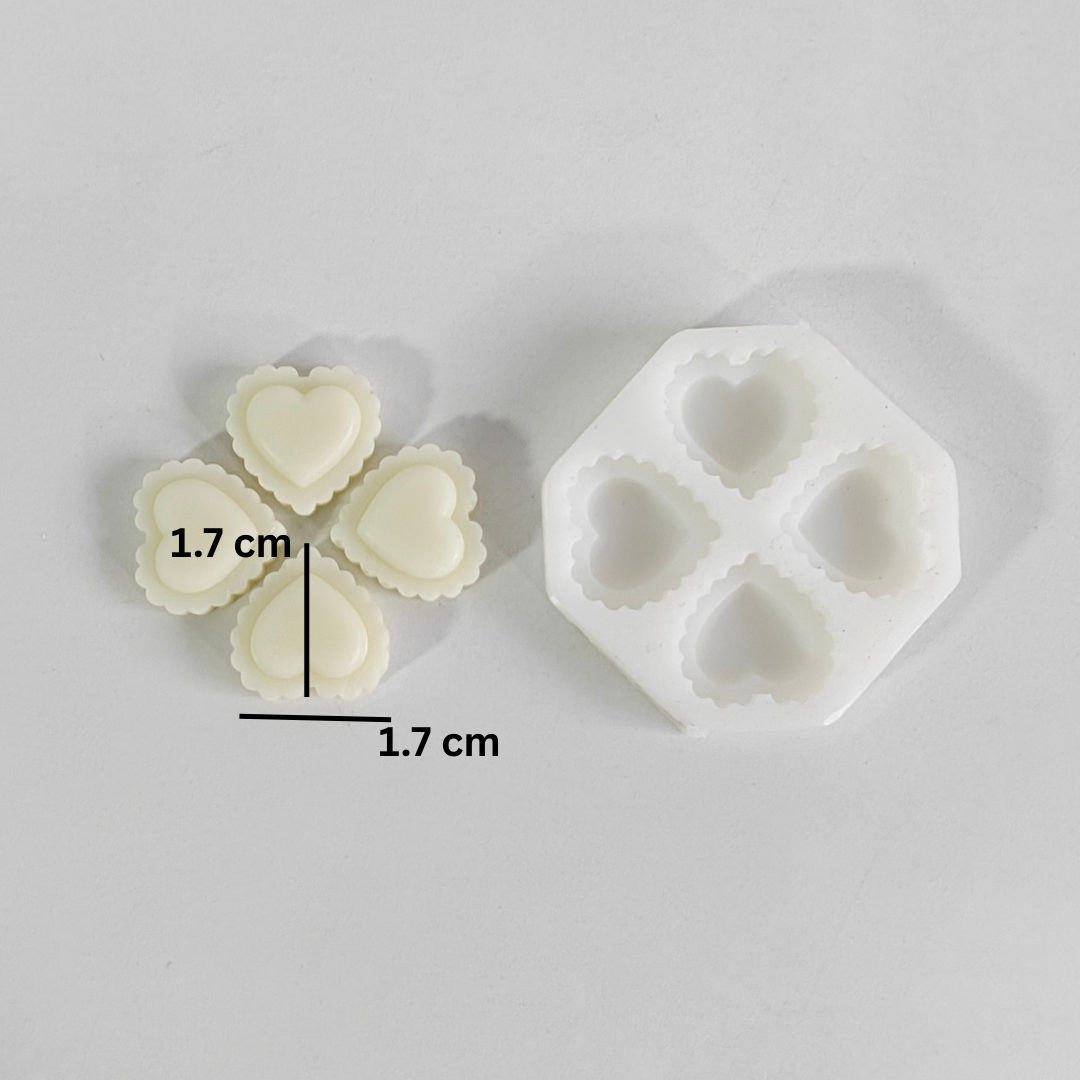 Lace Hearts Candle Topper Mold