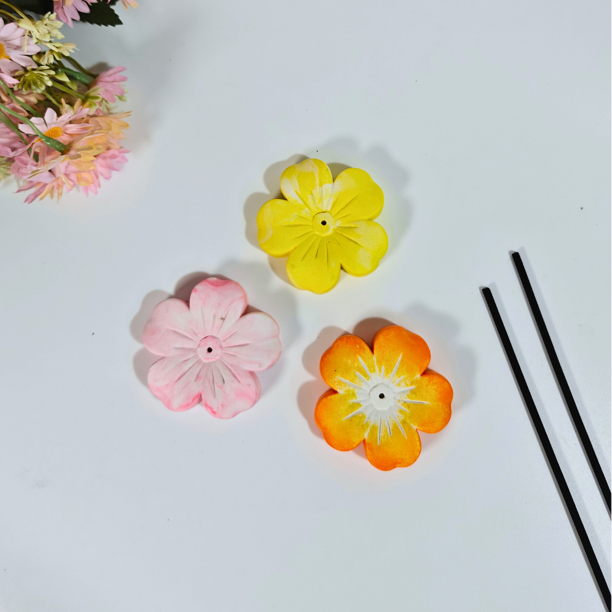 Flower Incense Holder Mould for jesmonite, concrete, cement for diy handmade crafts and art