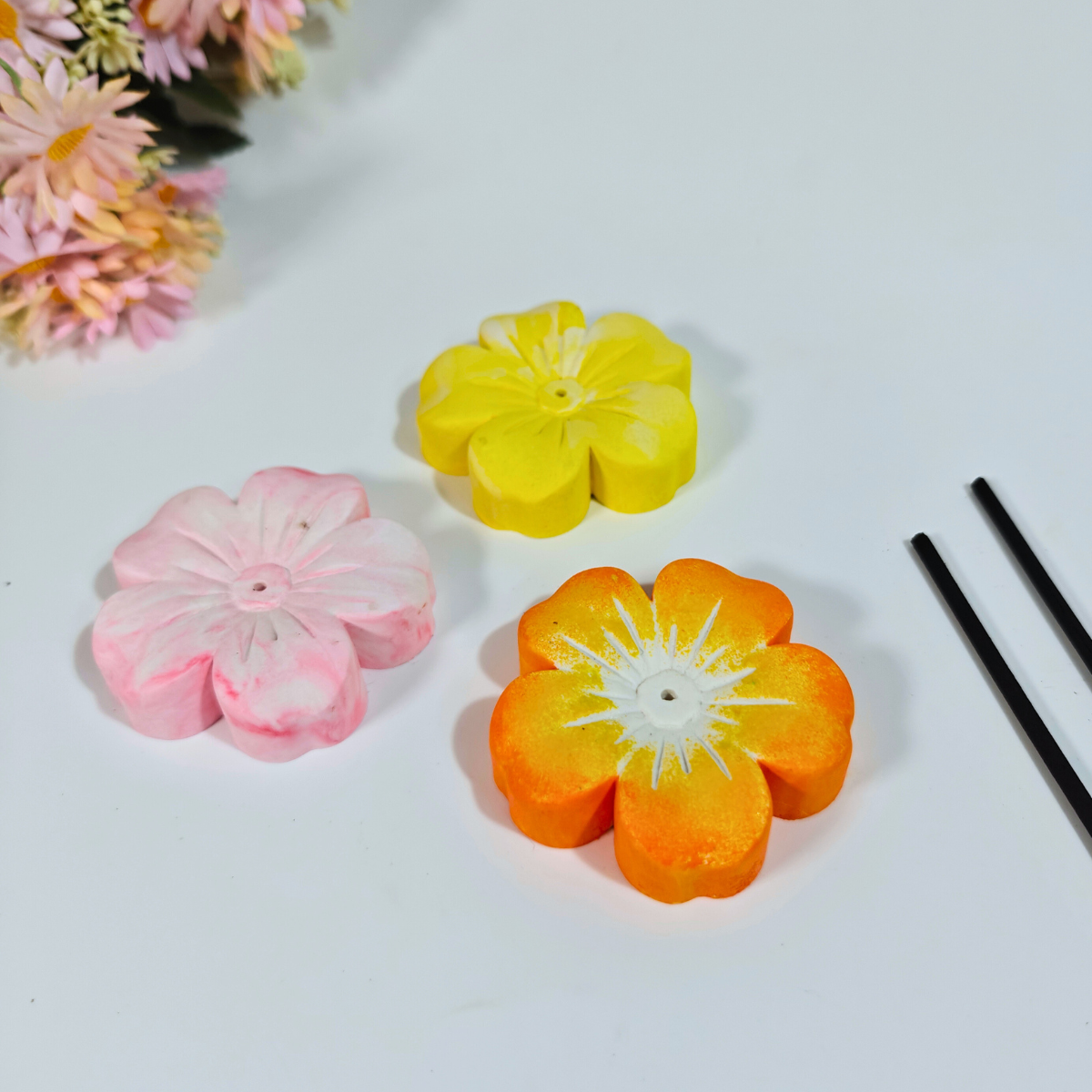 Flower Incense Holder Mould for jesmonite, concrete, cement for diy handmade crafts and art