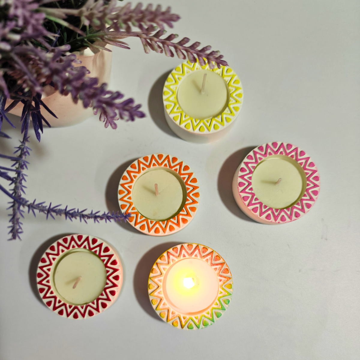 Mini Chakra tealight mould for cement, concrete, jesmonite, resin diy handmade arts and crafts