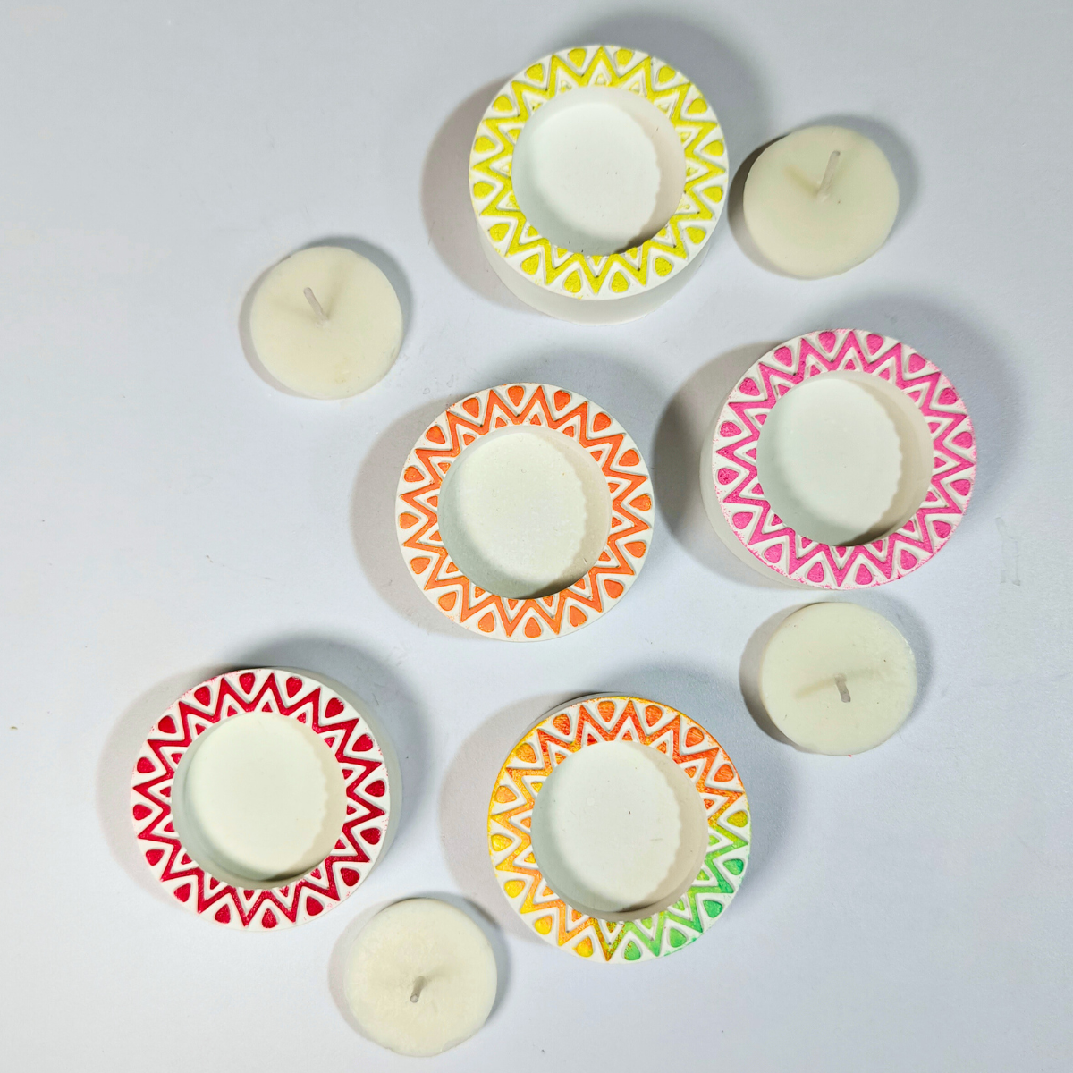 Mini Chakra tealight mould for cement, concrete, jesmonite, resin diy handmade arts and crafts