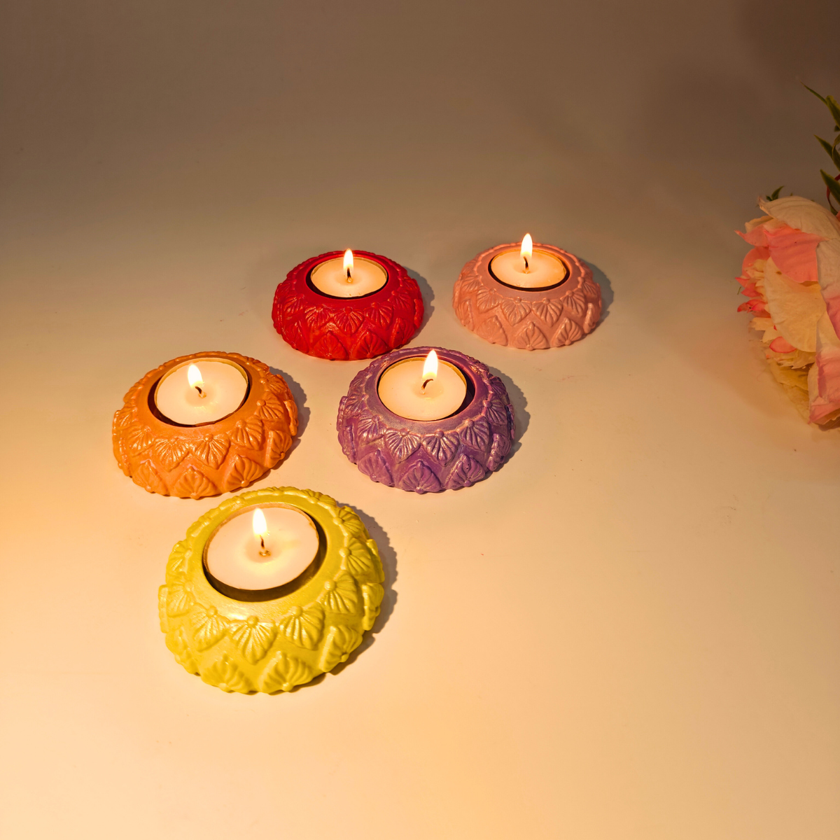 Paanika Tealight Holder Mould for concrete diy art and handmade products for festivals and diwali
