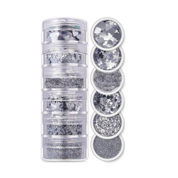 6 in 1 Glitter (Silver)