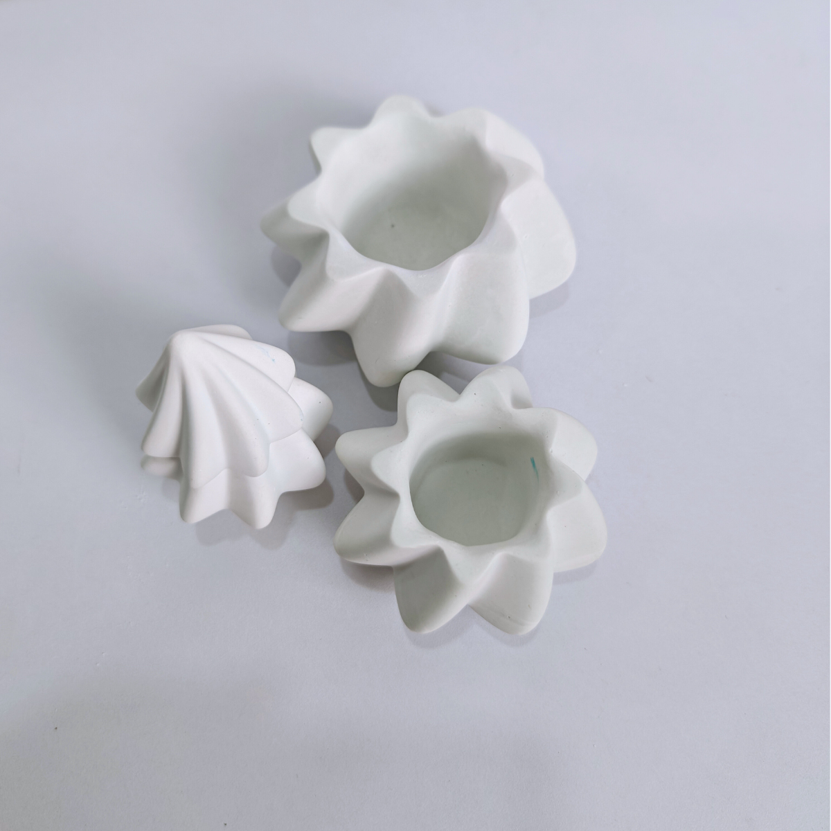 Stack of 3 Christmas Tree Candle Jar Mould for diy concrete, jesmonite, resin and candle handmade decor