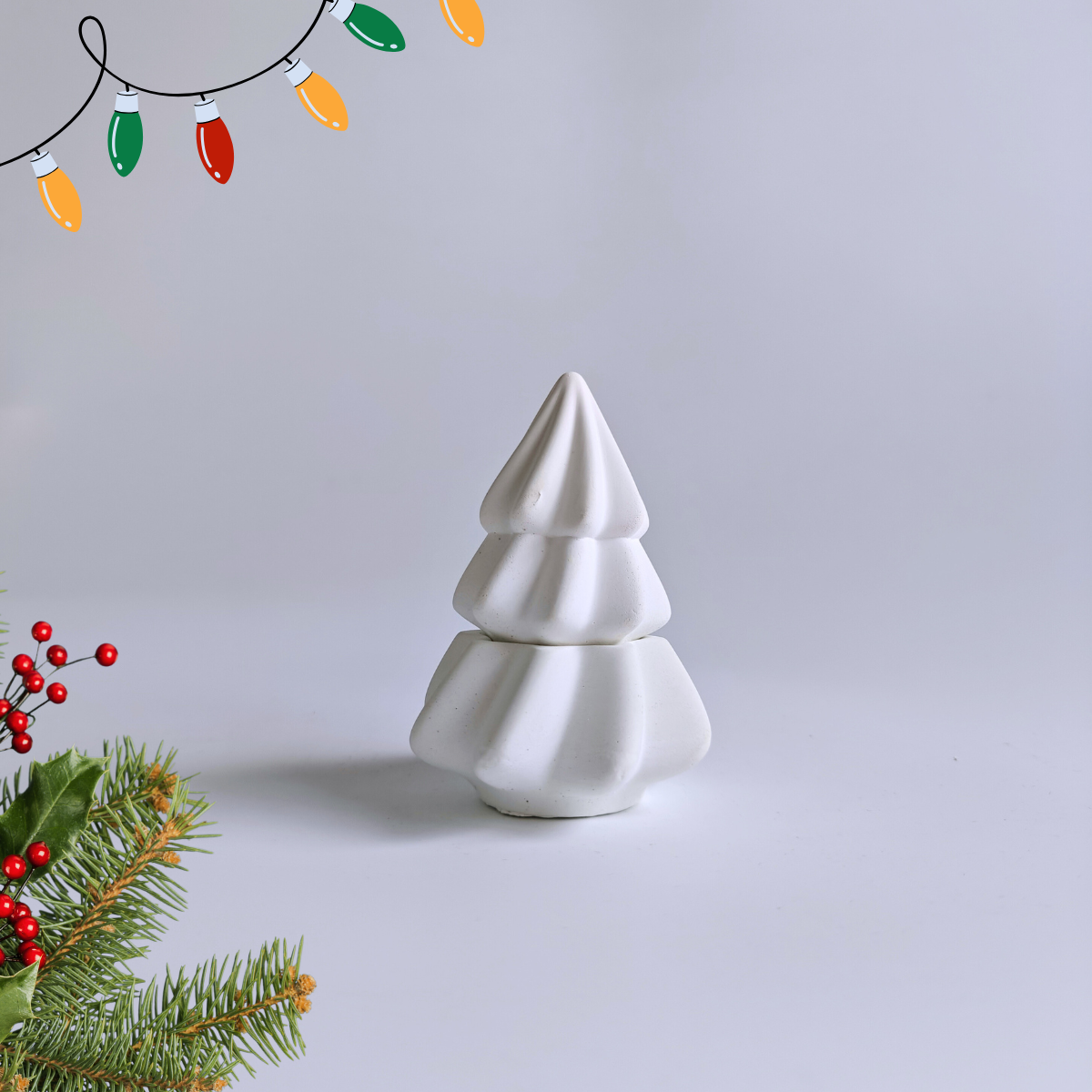 Stack of 2 Christmas Tree Candle Jar Mold