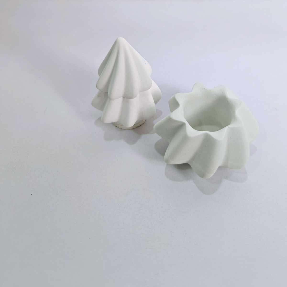 Stack of 2 Christmas Tree Candle Jar Mold