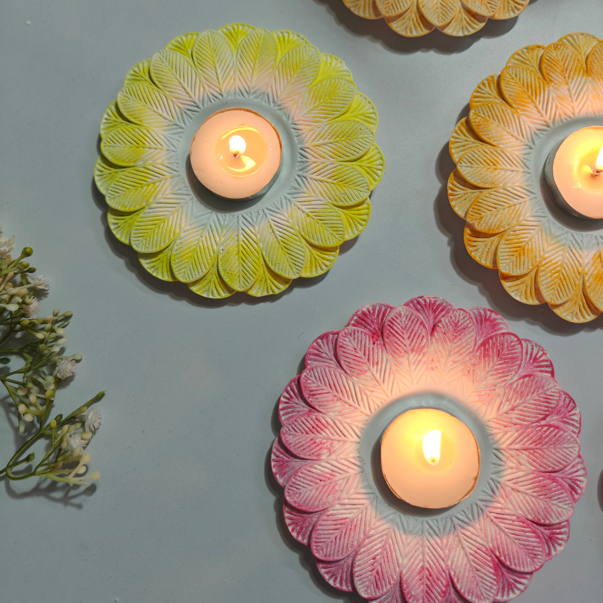 SuryaMukhi Tealight Holder Mold for concrete diy art, candle holder