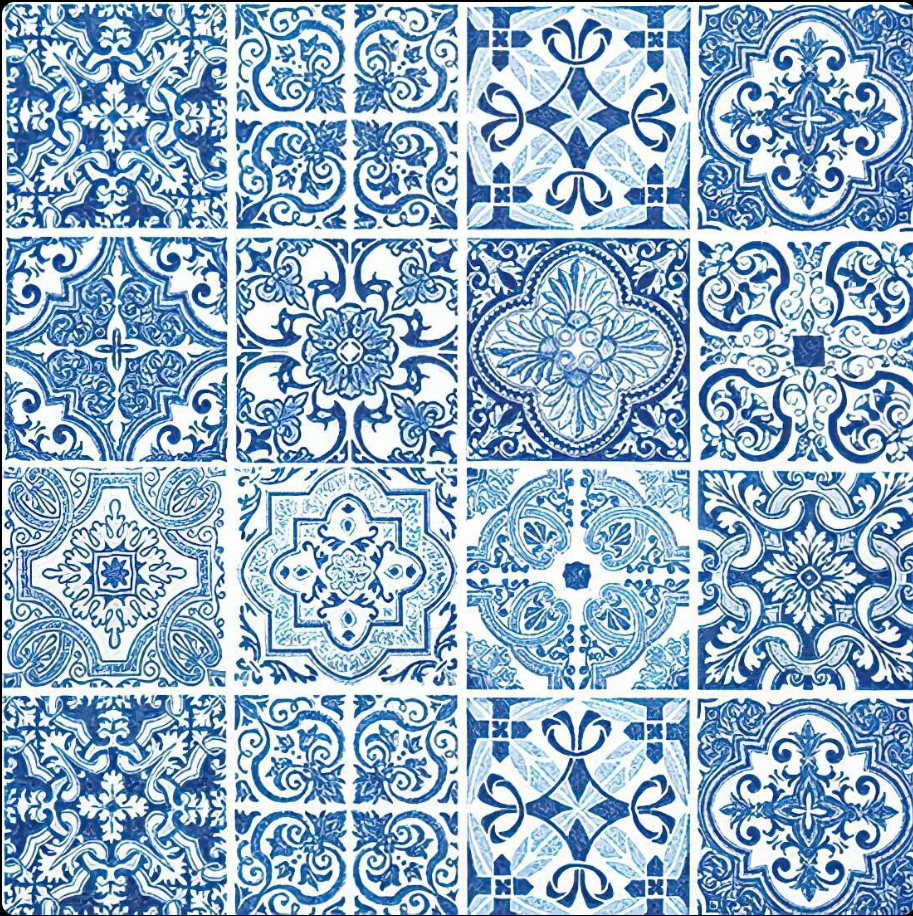 Blue Tiles Decoupage (1 Tissue)