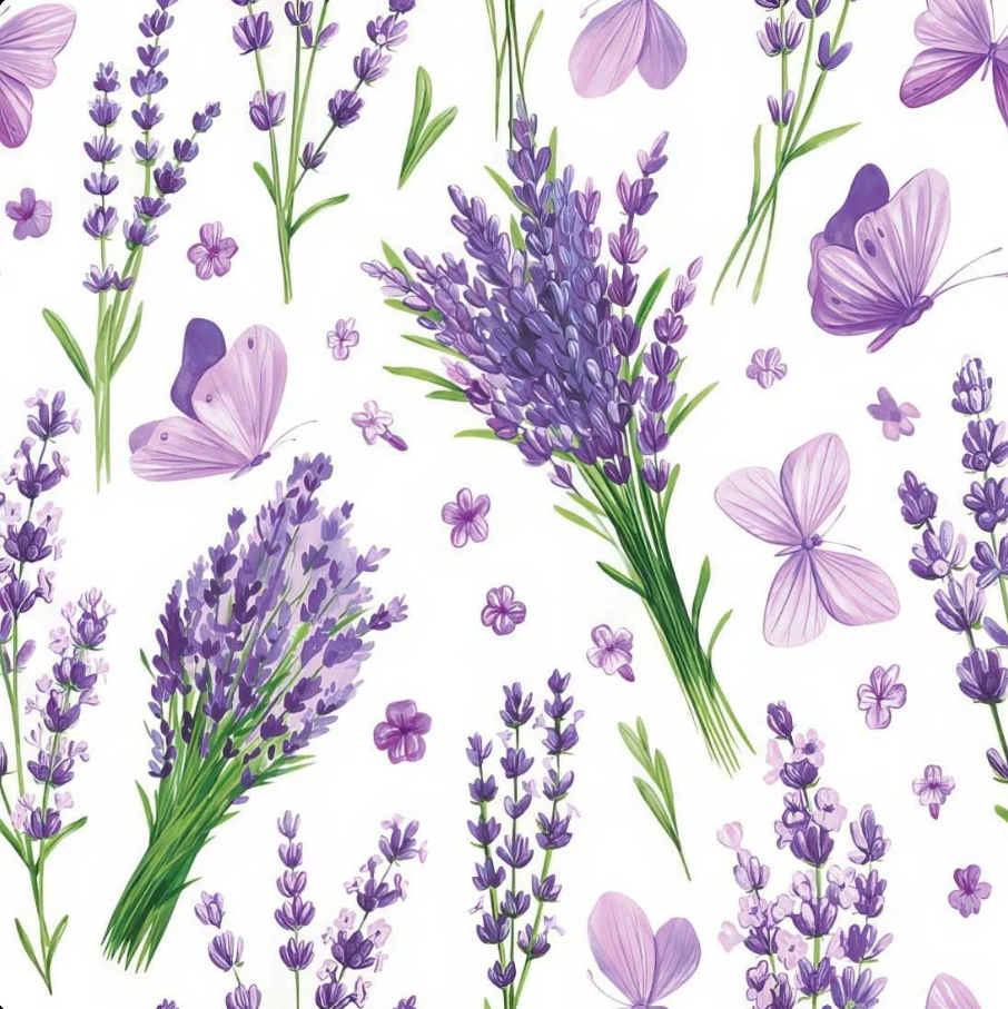 Lavender Butterfly Decoupage (1 Tissue)