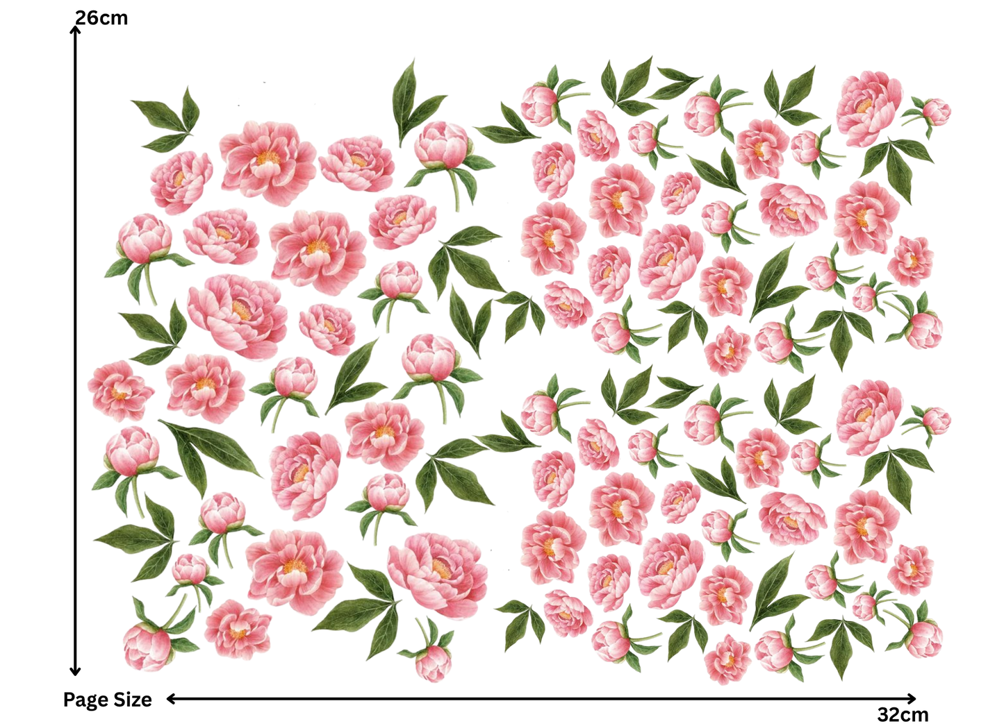 Pastel Pink Flower (1 Sheet: Water Transfer Sticker)