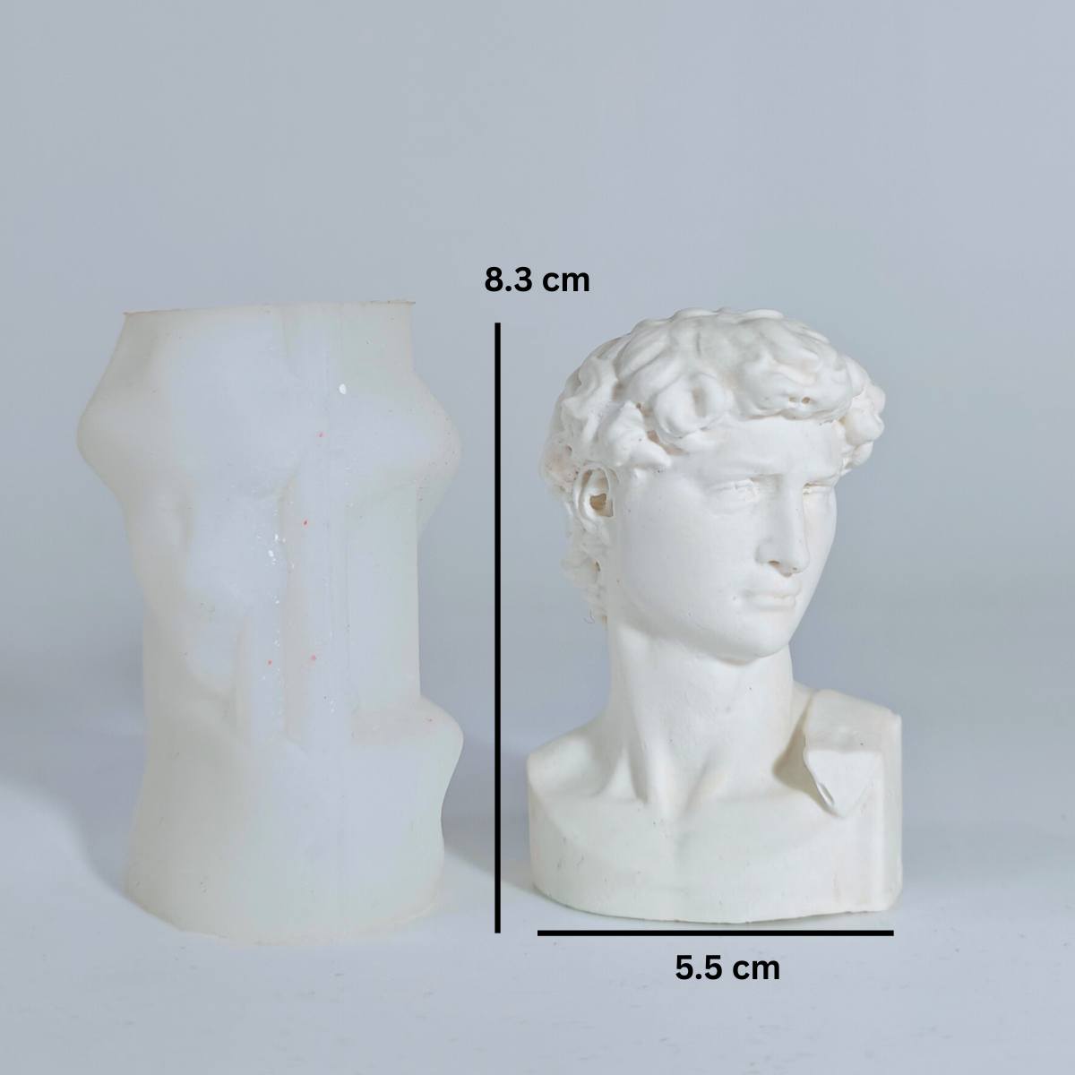 david candle mould for diy concrete, jesmonite, resin and candle handmade decor