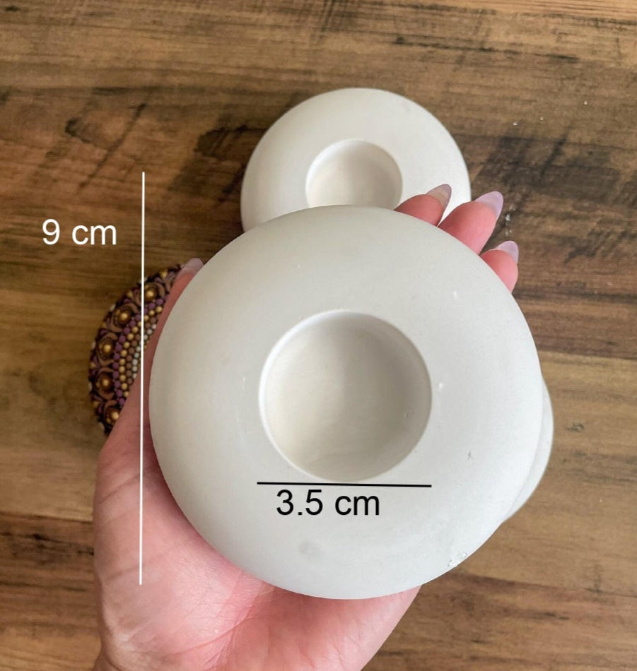 flat tealight holder mould for diy concrete, jesmonite, resin and candle handmade decor