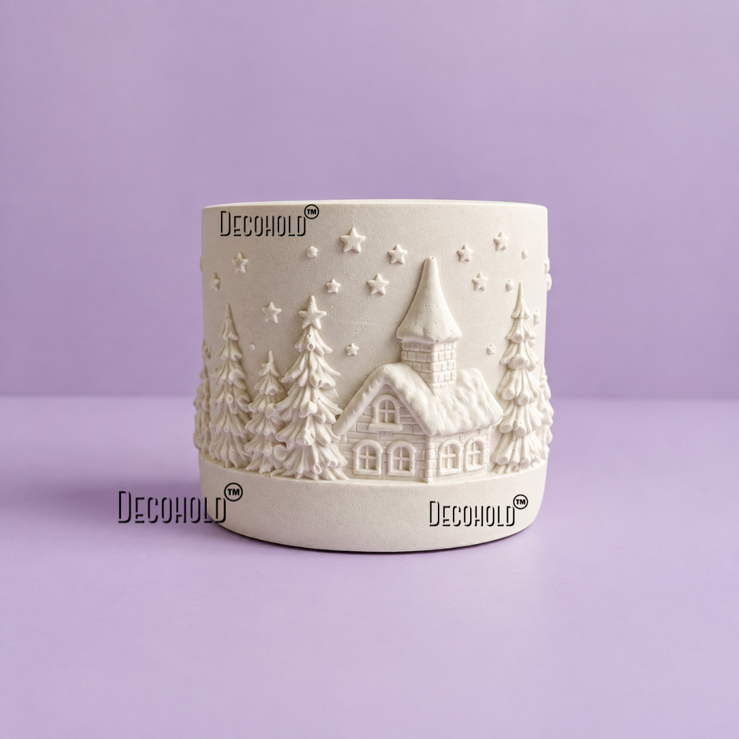 Christmas Village Jar Silicone Mold