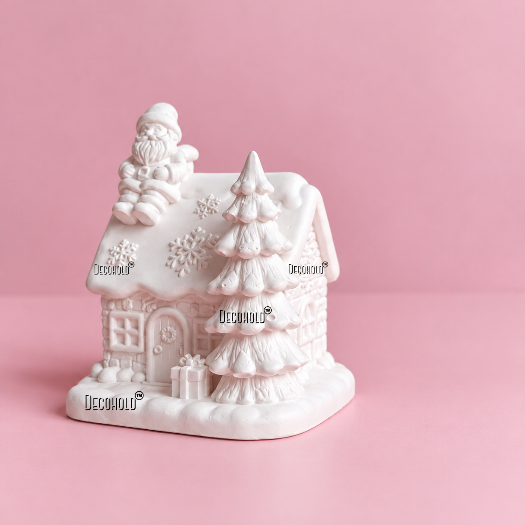 Santa on Roof Silicone Mold