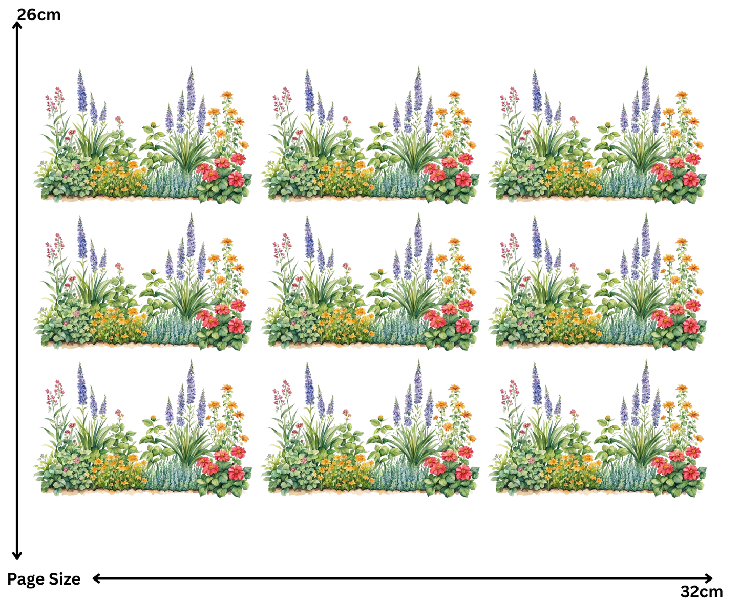 Fern Border (1 Sheet: Water Transfer Sticker)