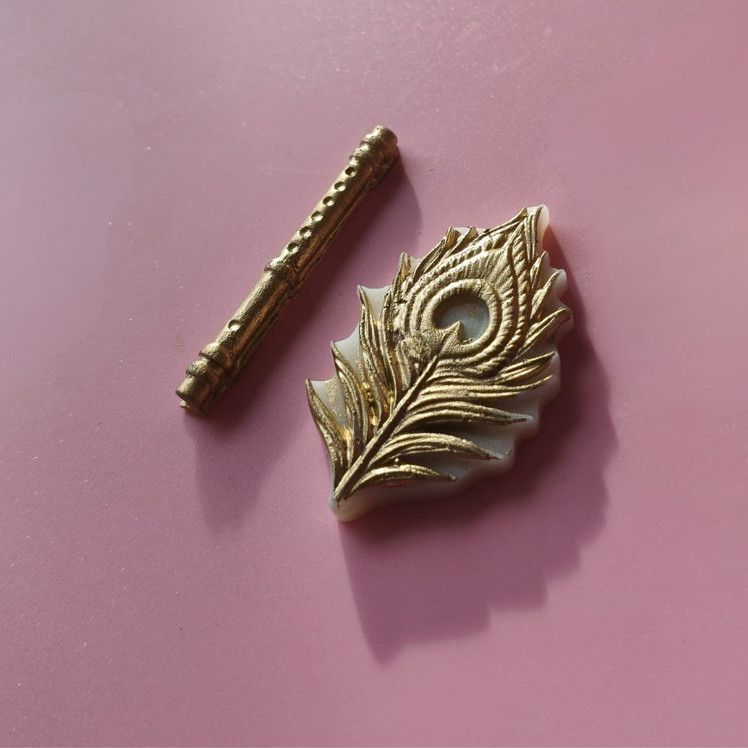 Krishna Feather & Flute Candle Topper Mold
