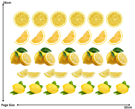 Fresh Lemon (1 Sheet: Water Transfer Sticker)