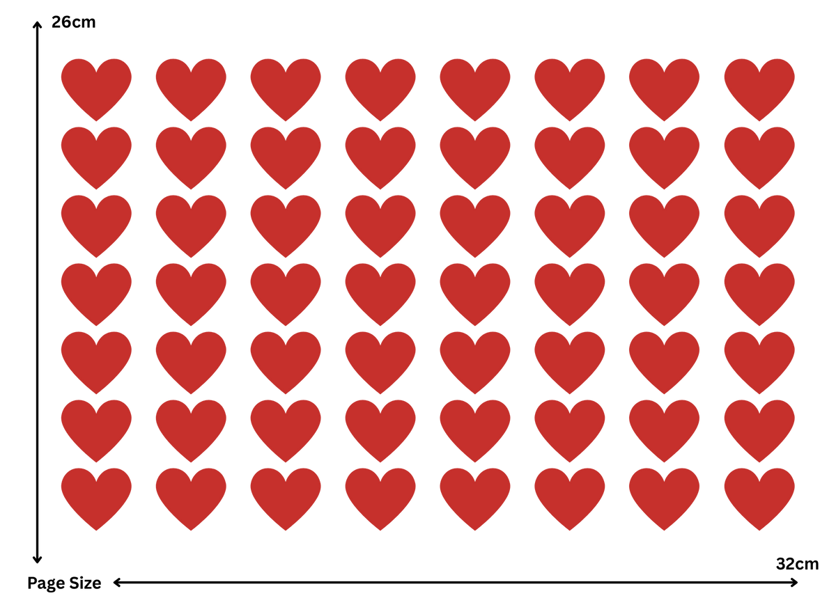 Big Hearts (1 Sheet: Water Transfer Sticker)