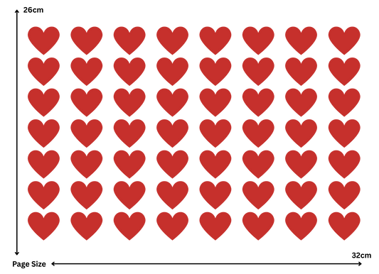 Big Hearts (1 Sheet: Water Transfer Sticker)