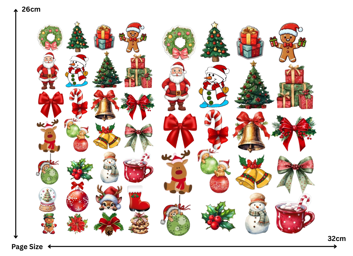 Christmas Mini Motifs (1 Sheet: Water Transfer Sticker)