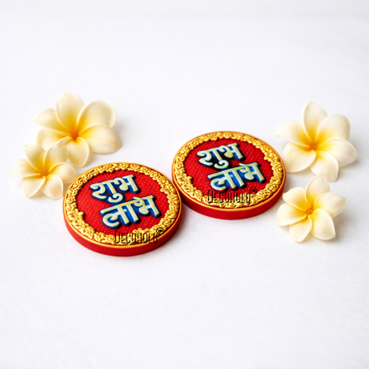 Subh Labh Round Candle Topper Silicone Mold