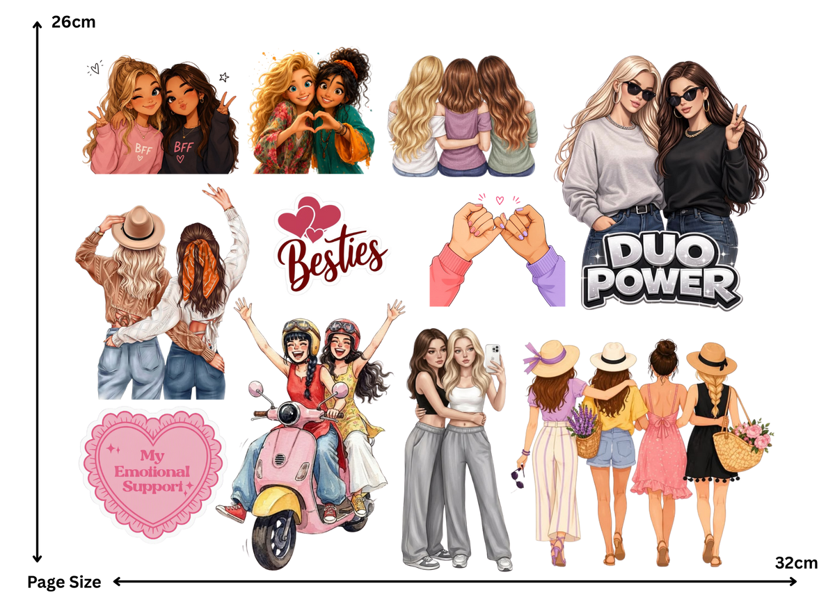Best Friends (1 Sheet: Water Transfer Sticker)