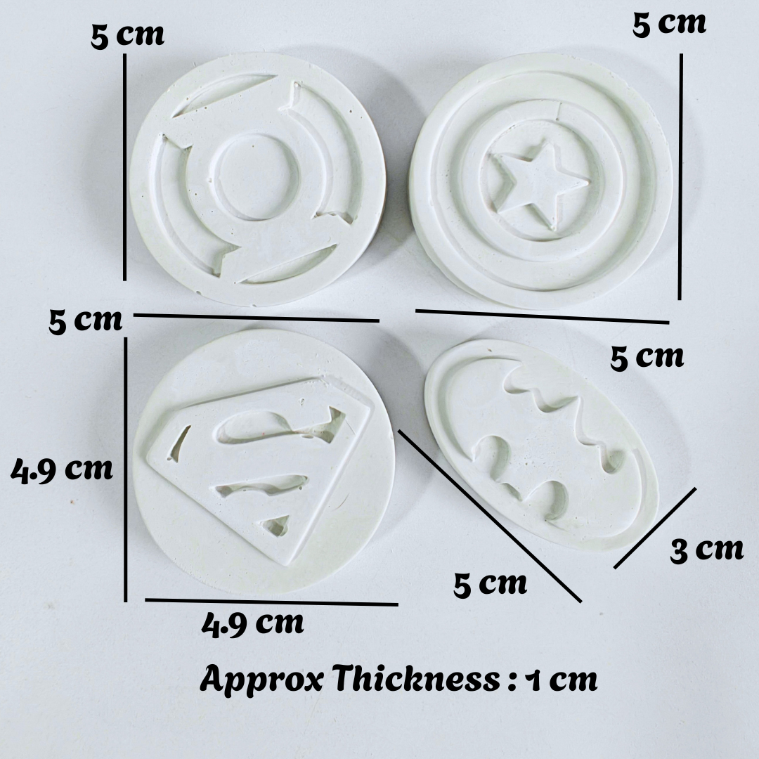Superhero Logo Mold - Set of 4 (Kids Paint Kit)