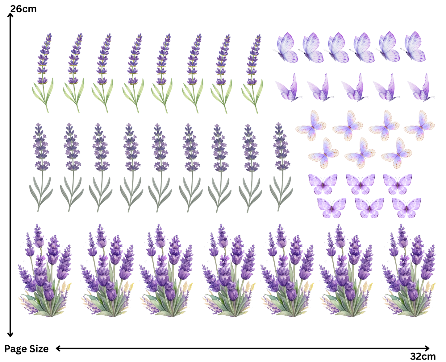 Lavender Field (1 Sheet: Water Transfer Sticker)