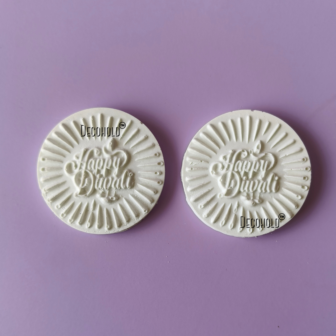 Happy Diwali Round Candle Topper Silicone Mold