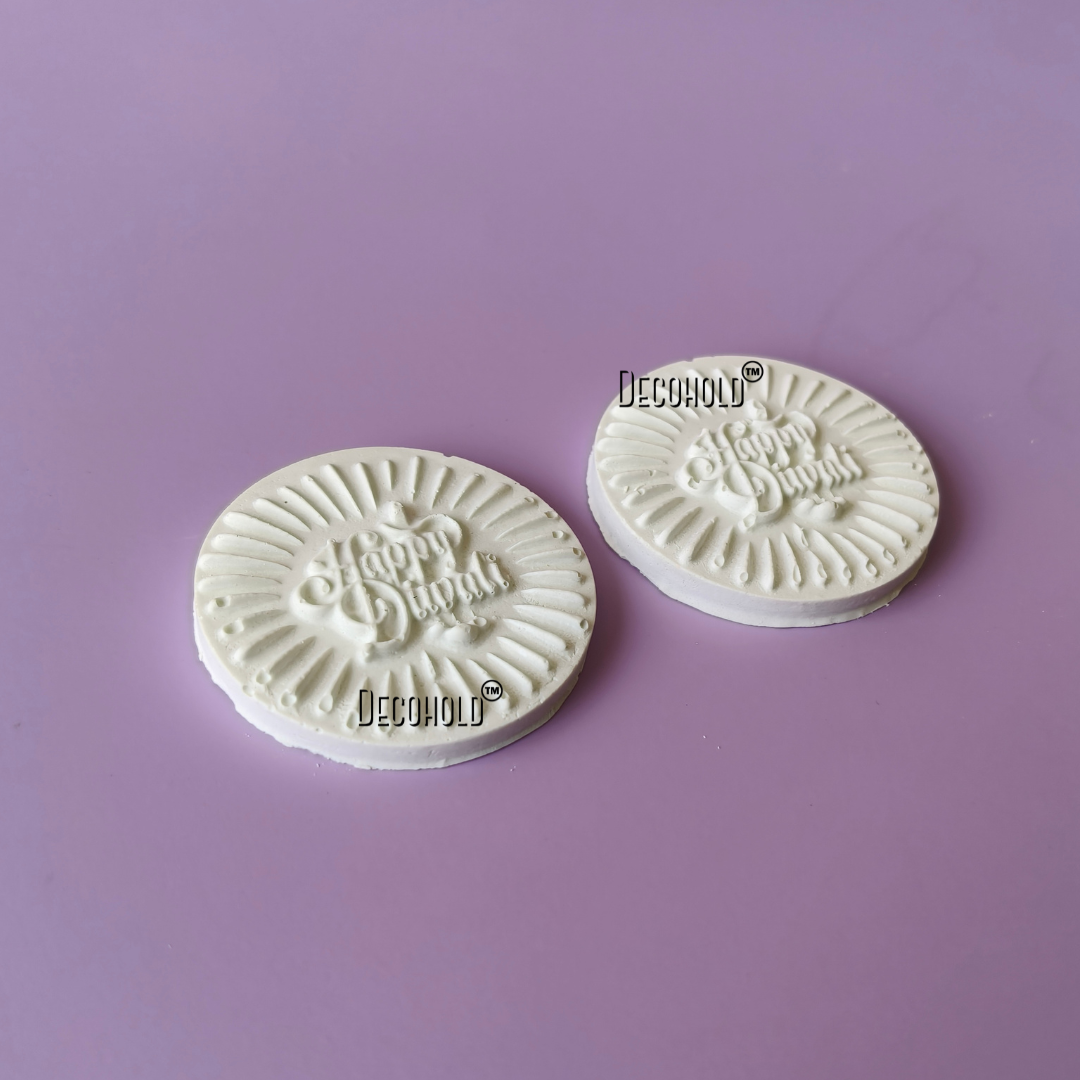 Happy Diwali Round Candle Topper Silicone Mold
