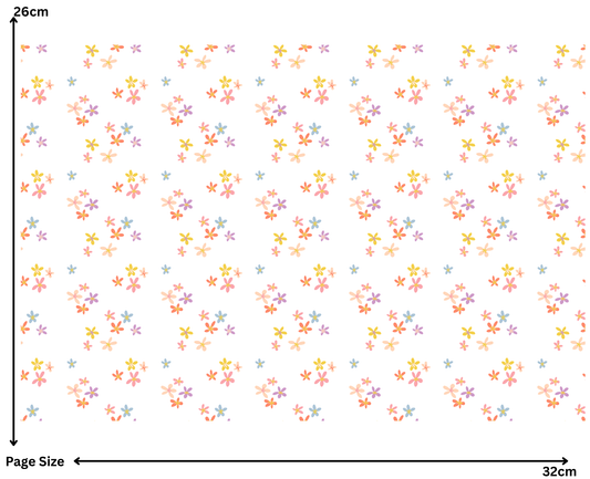 Colourful Mini Flowers (1 Sheet: Water Transfer Sticker)