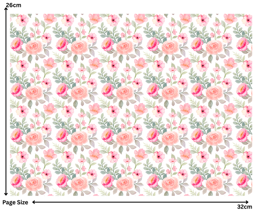Rose Hand Painted (1 Sheet: Water Transfer Sticker)