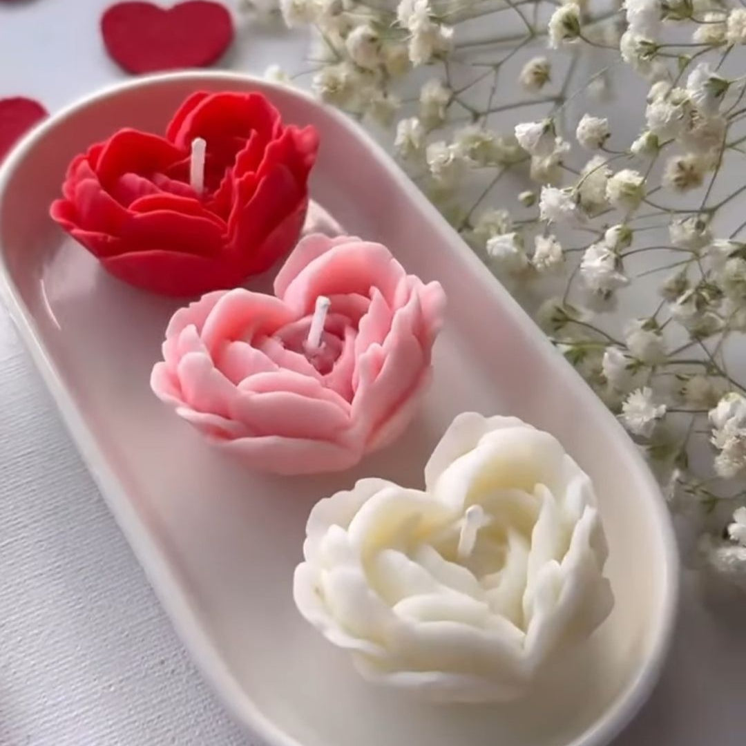Heart Rose Candle Mold