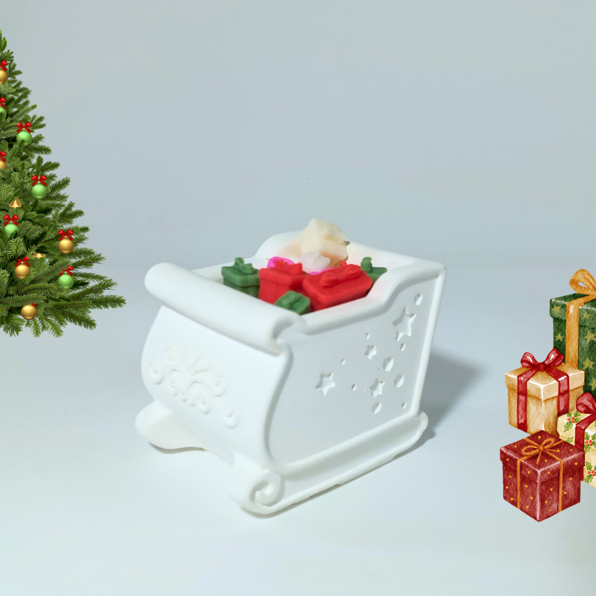 Santa Sleigh Jar Mold