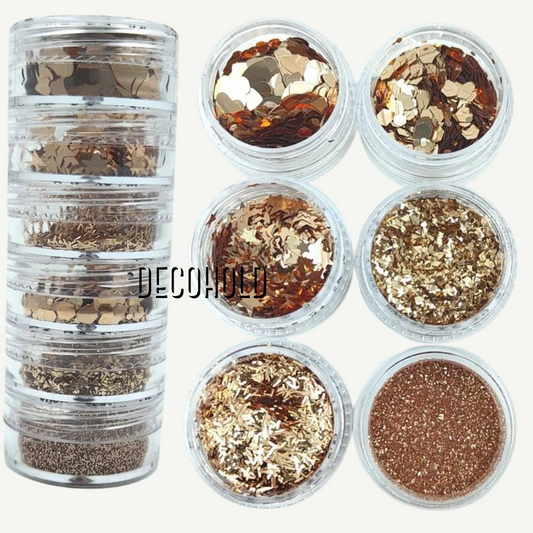 6 in 1 glitter gold
