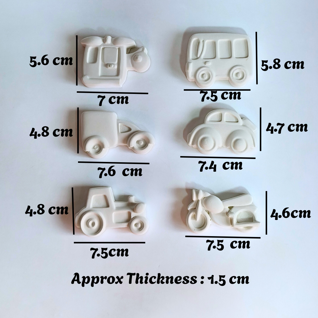 Vehicle Mold - Set of 6 (Kids Paint Kit)