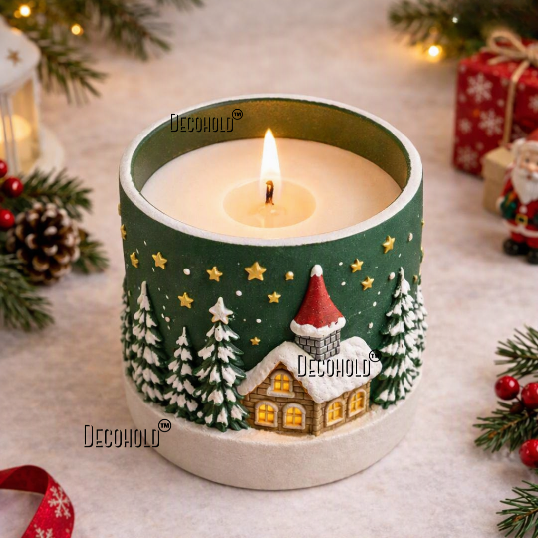Christmas Village Jar Silicone Mold