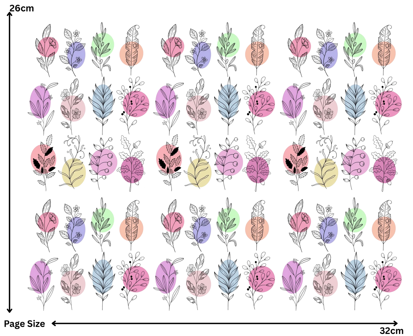 Boho Line Drawing (1 Sheet: Water Transfer Sticker)